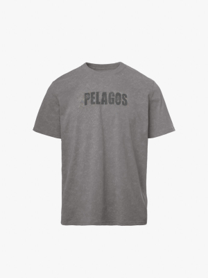 Áo Thun Wash Loang In Chữ Pelagos Form Regular AT168 Màu Xám