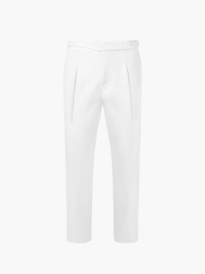 Quần Tây Sidetab Hai Bên Slimfit Trơn QT067 Màu Trắng