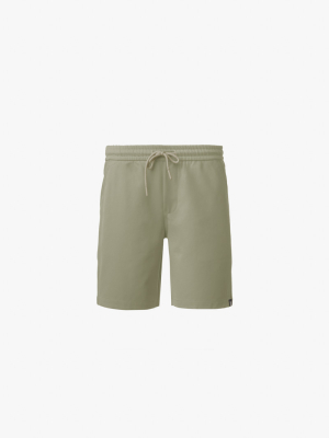 Quần Short Kaki Lưng Thun Gắn Nhãn Trang Trí Form Straight QS067