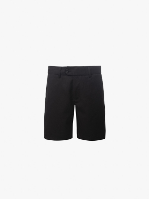 Quần Short Linen Trơn Form Straight QS068 Màu Đen