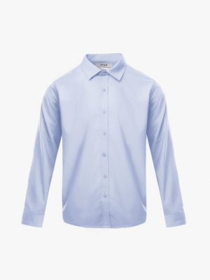 Áo Sơ Mi Trơn Vải Modal Ít Nhăn Form Slimfit SM079 Màu Xanh Biển