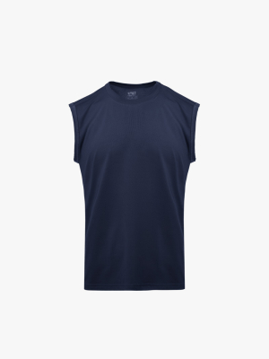 Áo Ba Lỗ In Logo 4MEN Club Sau Lưng Form Regular AT179 Màu Xanh Đen