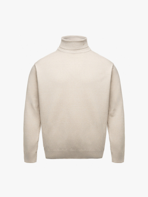 Áo Len Cổ Lọ Thêu 4M Ở Cổ Form Regular AL015 Màu Be