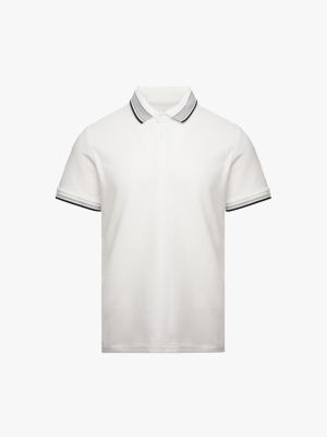 Áo Polo Cổ Phối Màu Form Regular PO172 Màu Trắng