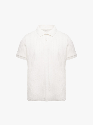 Áo Polo Dệt Kim Vặn Thừng Form Slimfit PO177 Màu Trắng