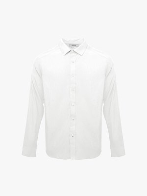 Áo Sơ Mi Tay Dài Linen Trơn Form Regular SM199 Màu Trắng