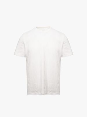 Áo Thun Dệt Kim Họa Tiết Form Slimfit AT182 Màu Trắng