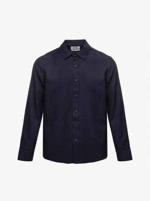 Áo Sơ Mi In Pattern Đầu Ngựa Form Regular SM201 Màu Xanh Đen