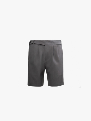 Quần Short Sidetab Trơn Form Straight QS083 Màu Xám