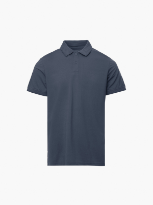 Áo Polo Vải Modal Thêu 4MEN Club Tay Áo Form Slimfit PO138 Màu Xanh Đá