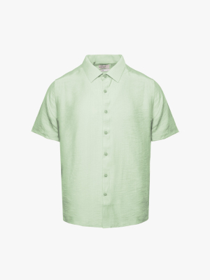 Áo Sơ Mi Linen Xước Ngắn Tay Form Regular SM203 Xanh Bạc Hà