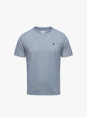 Áo Thun Rayon In Chiếc Thuyền Form Slimfit AT190 Màu Xanh Đá
