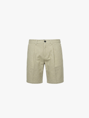 Quần Short Linen Thêu Cánh Buồm Form Straight QS087 Màu Rêu Nhạt