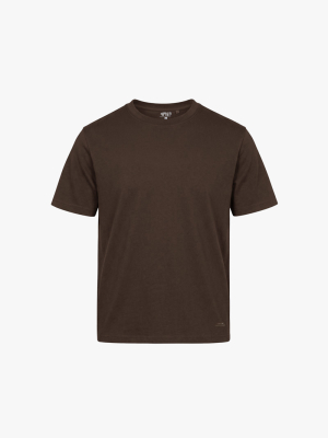 Áo Thun Cổ Tròn In 4MEN Essentials Form Slimfit AT194 Màu Nâu Đậm