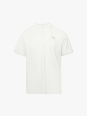 Áo Thun Rayon Cổ V Thêu Chữ Beyond Daily Form Regular AT195 Màu Trắng