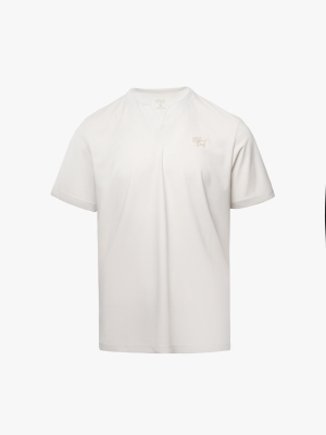 Áo Thun Rayon Cổ V Thêu Chữ Beyond Daily Form Regular AT195 Màu Be