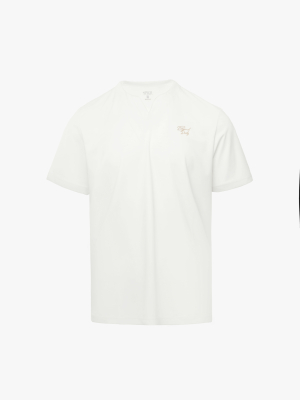 Áo Thun Rayon Cổ V Thêu Chữ Beyond Daily Form Regular AT195 Màu Trắng