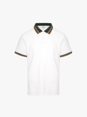 Áo Polo Phối Bo Signature Stripe Form Regular PO194 Màu Trắng