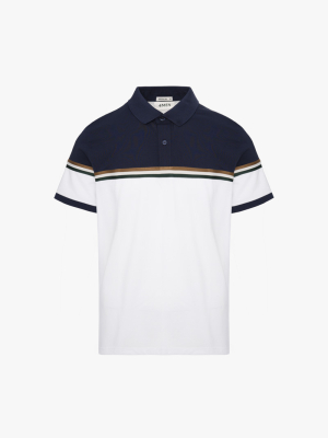 Áo Polo Signature Stripe Phối Màu Form Regular PO192 Màu Trắng