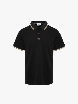 Áo Polo Signature Stripe Trơn Form Regular PO193 Màu Đen