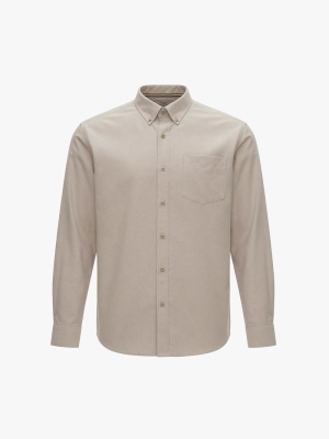 Áo Sơ Mi Oxford Signature Stripe Form Regular SM209 Màu Be Nhạt