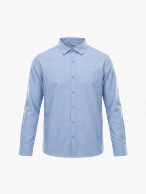 Áo Sơ Mi Oxford Sọc Cổ Button - Down Form Regular SM207 Sọc Xanh Biển