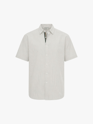 Áo Sơ Mi Signature Stripe Sọc Tay Ngắn Form Regular SM210 Màu Sọc Xám