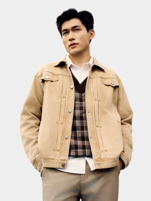Áo Khoác Denim Xếp Ly Nẹp Trụ Form Regular AK063