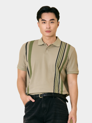 Áo Polo Cá Sấu In Sọc 2 Bên Form Regular PO178
