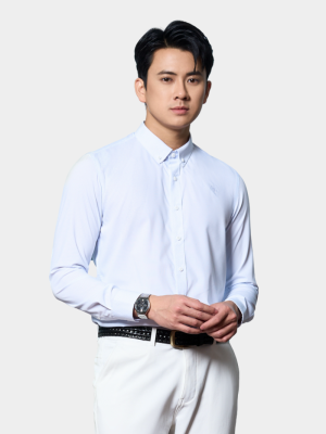Áo Sơ Mi Caro Hạn Chế Nhăn Wrinkle X Thêu Logo M Ở Ngực Form Slimfit SM175