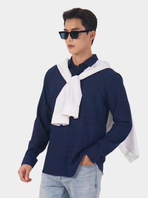 Áo Sơ Mi Caro Vải Bamboo Thêu Gentlemen Ở Lai Form Slimfit SM154