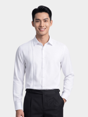 Áo Sơ Mi Cool-X Xếp Ly Thêu 4M Form Slimfit SM194