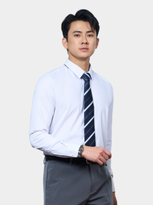 Áo Sơ Mi Trơn Hạn Chế Nhăn Wrinkle X Thêu Peakhour Form Slimfit SM181