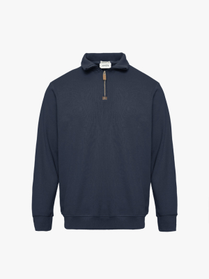 Áo Sweatshirt Trơn Dây Kéo Form Regular AS006 Màu Xanh Đen