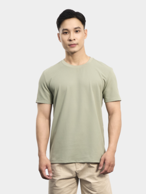 Áo Thun Cool-X In Logo Bông Tuyết Sau Cổ Form Regular AT189 Rêu
