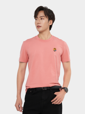 Áo Thun In Logo Bãi Biển Form Slimfit AT170 Màu Hồng