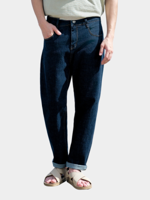 Quần Jean Diễu Trang Trí Thêu 3 Sọc Form Regular QJ126 Màu Xanh