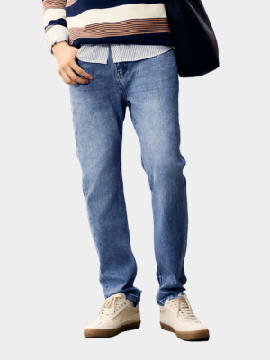 Quần Jean In Logo 4MEN Túi Sau Form Slimfit QJ108