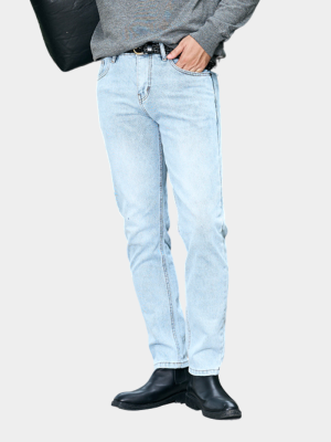 Quần Jean Xanh Thêu Logo 4M Form Slim QJ118
