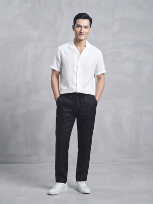 Quần Linen Trơn 1 Cơi Form Straight QK035
