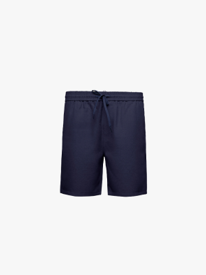 Quần Short Linen Trơn Form Straight QS085 Màu Xanh Đen
