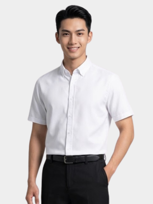 Áo Sơ Mi Tay Ngắn Sớ Chéo Trơn Form Regular SM178