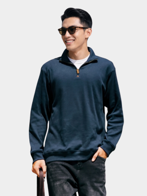 Áo Sweatshirt Trơn Dây Kéo Form Regular AS006