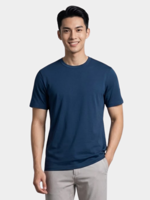 Áo Thun Trơn Vải Rayon Thêu 4MEN Club Tay Áo Form Slimfit AT155