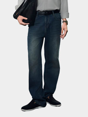 Quần Jean Trơn Túi Kiểu Form Straight QJ134 Màu Xanh