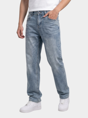 Quần Jeans Trơn Form Straight QJ130 Màu Xanh
