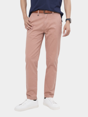 Quần Kaki Trơn Signature Gắn Tag Kim Loại Form Slimfit QK028 Màu Hồng