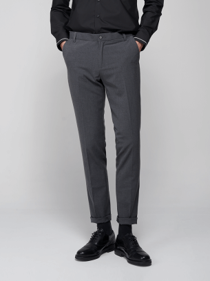 Quần Tây Căn Bản Form Slimfit QT019 Màu Xám Chuột Đậm