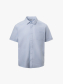 Áo Sơ Mi Tay Ngắn Oxford Thêu 4M Ở Túi Form Regular SM191 Màu Xanh Biển
