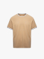 Áo Thun Cổ Tròn Phối Bo Form Regular AT180 Màu Nâu Nhạt